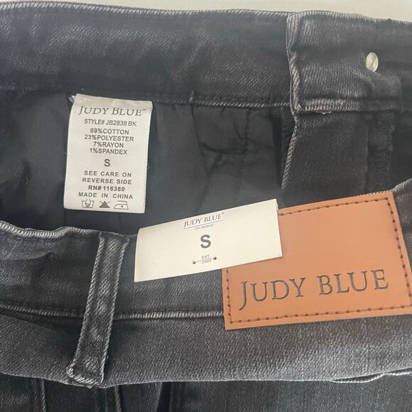 NEW Judy Blue High Waist Rhinestone Embellished Mid Length Skirt Black - Size S - Picture 8 of 8